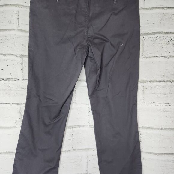 H&M Mid-Rise Straight-Leg Solid Skinny Fit Stretch Trouser Pants Gray Size 31 NW - Picture 7 of 12
